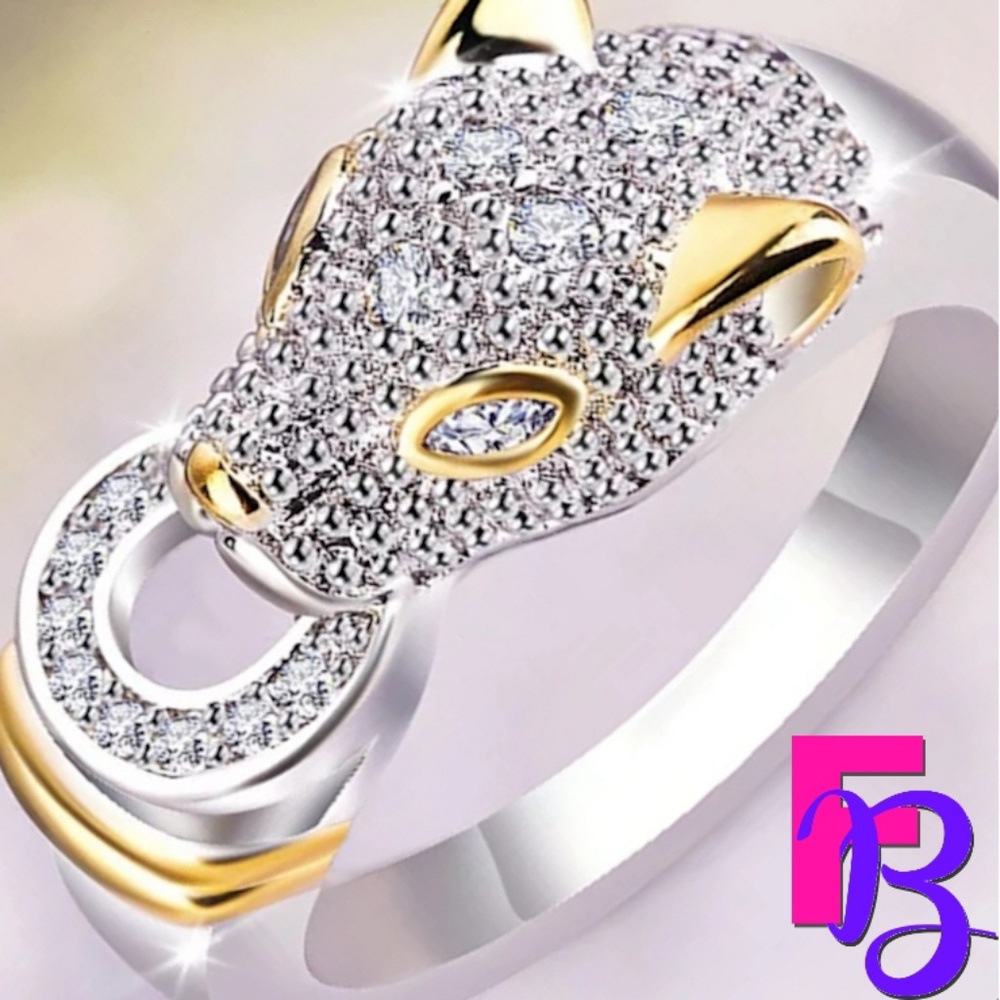 Designer Silver & Gold Panther Ring - Picture 4 of 12